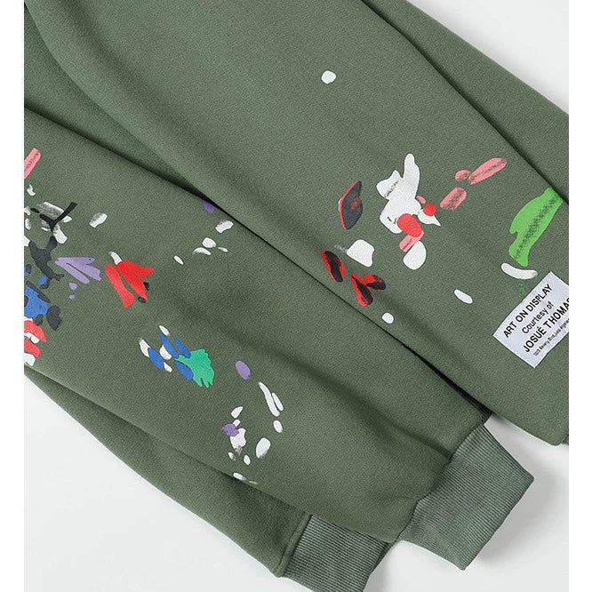 SUDADERA GALLERY DEPT. PAINT SPLATTER GREEN