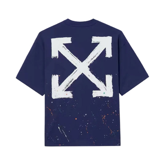 OFF-WHITE BLUE PAINT TEE