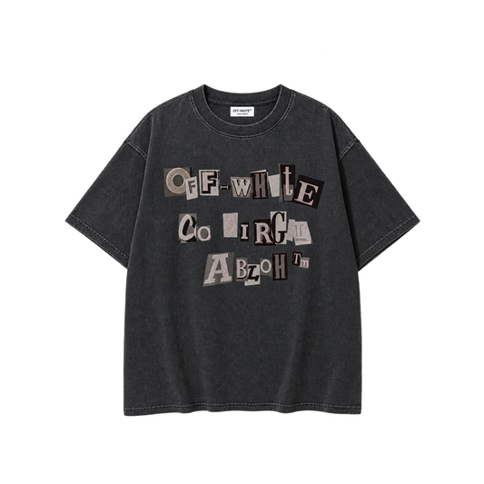 CAMISA OFF-WHITE STICKER LETTERS